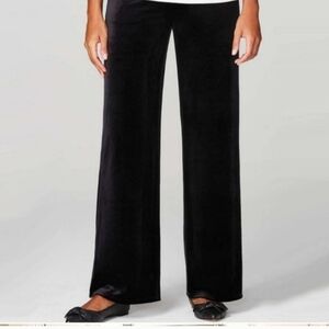 J.Jill Velvet/Velour‎ Wide Leg Stretchy Pants Black Comfy Holiday Workwear XL